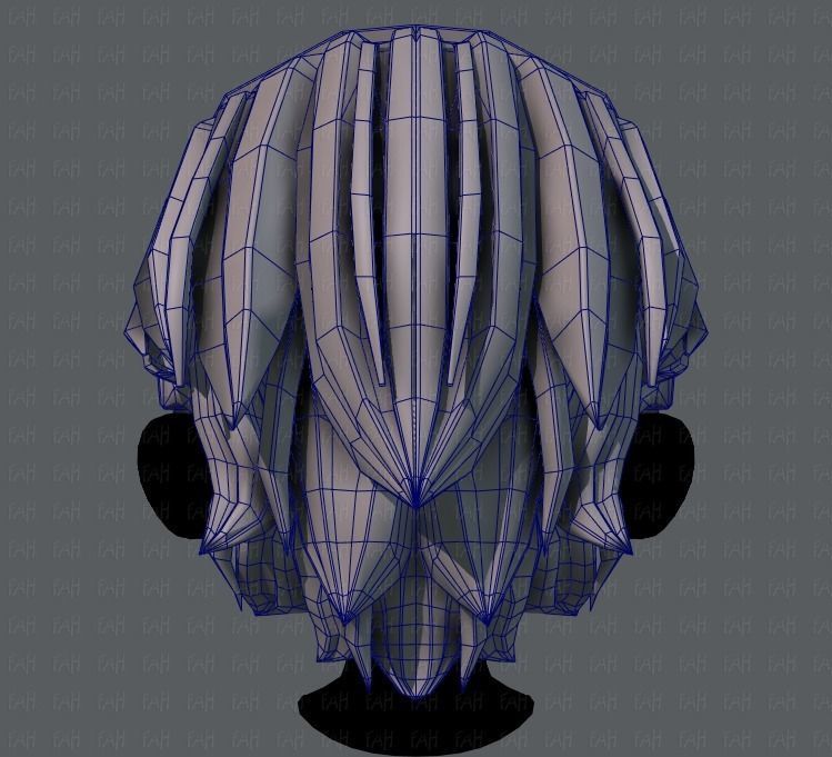 3D Hair style for boy V39 Low-poly 3D model_29