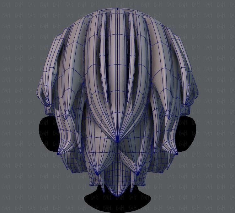 3D Hair style for boy V39 Low-poly 3D model_13