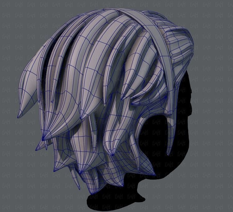 3D Hair style for boy V39 Low-poly 3D model_12