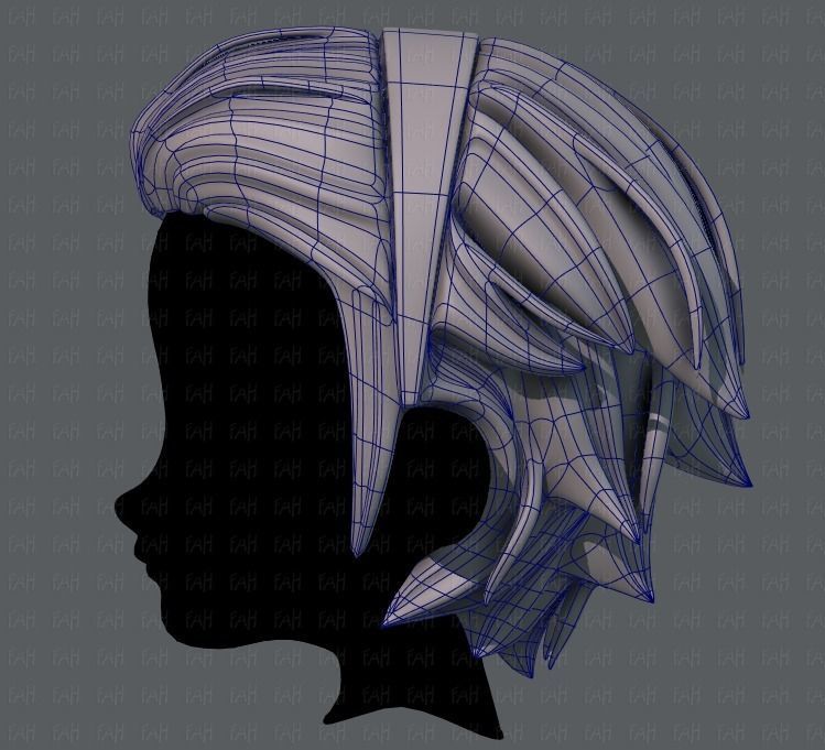 3D Hair style for boy V39 Low-poly 3D model_15