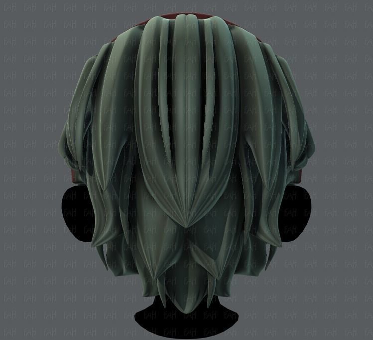 3D Hair style for boy V39 Low-poly 3D model_5