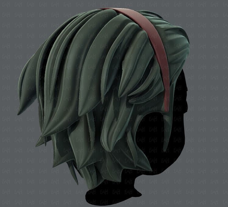3D Hair style for boy V39 Low-poly 3D model_4