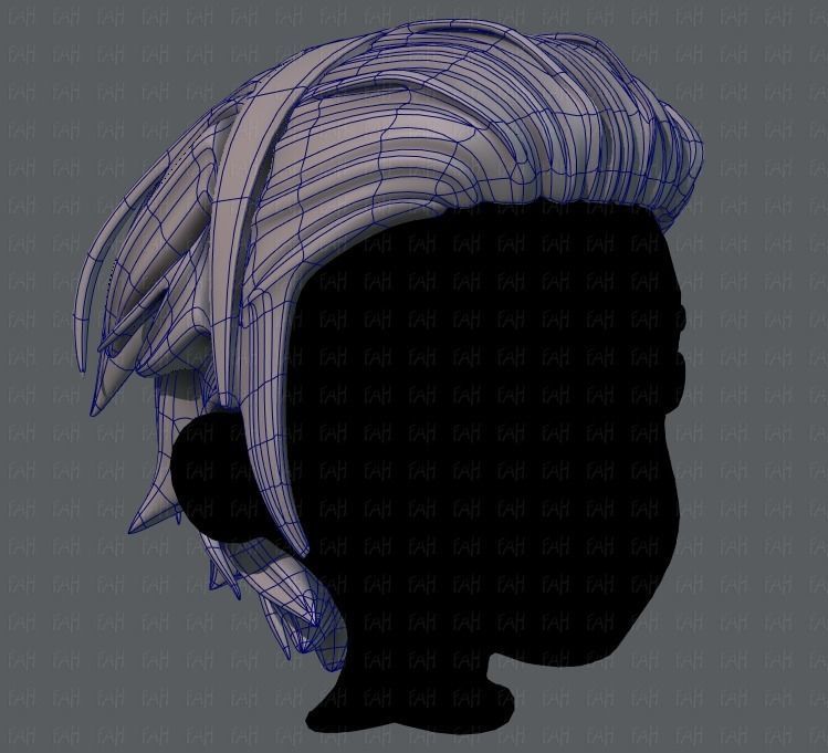 3D Hair style for boy V39 Low-poly 3D model_10
