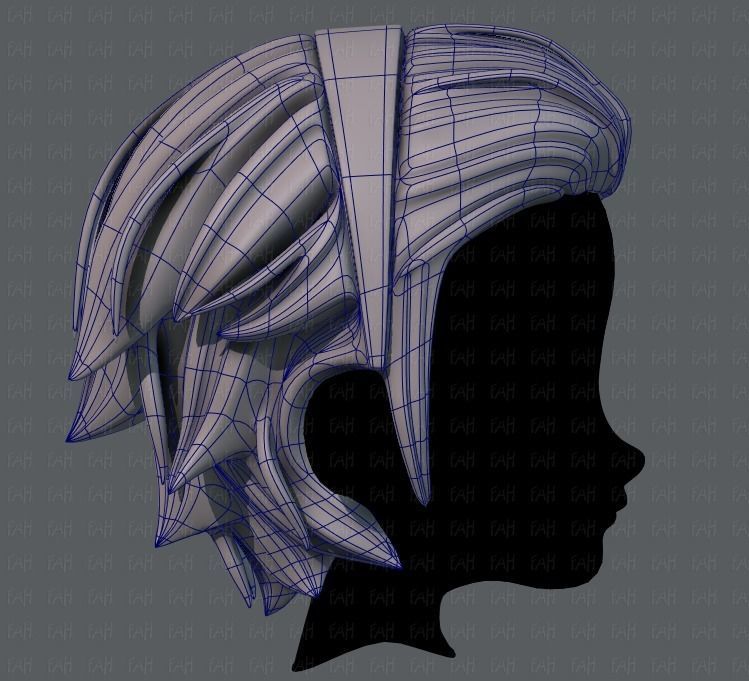 3D Hair style for boy V39 Low-poly 3D model_11