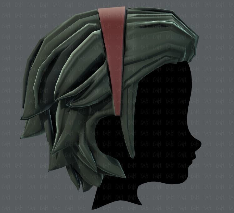 3D Hair style for boy V39 Low-poly 3D model_19