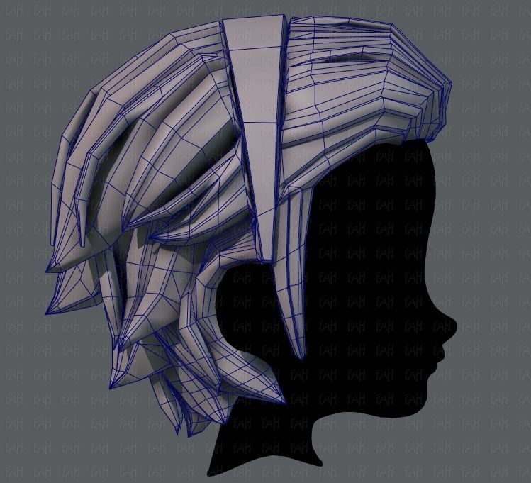 3D Hair style for boy V39 Low-poly 3D model_27