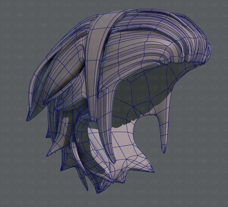 3D Hair style for boy V39 Low-poly 3D model_42