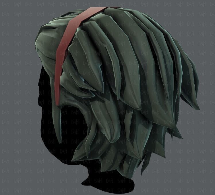 3D Hair style for boy V39 Low-poly 3D model_22