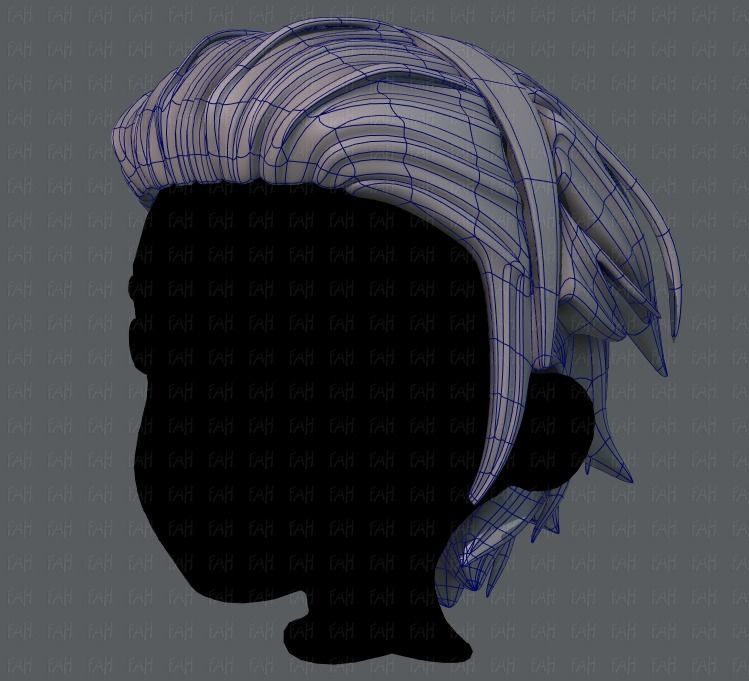3D Hair style for boy V39 Low-poly 3D model_16