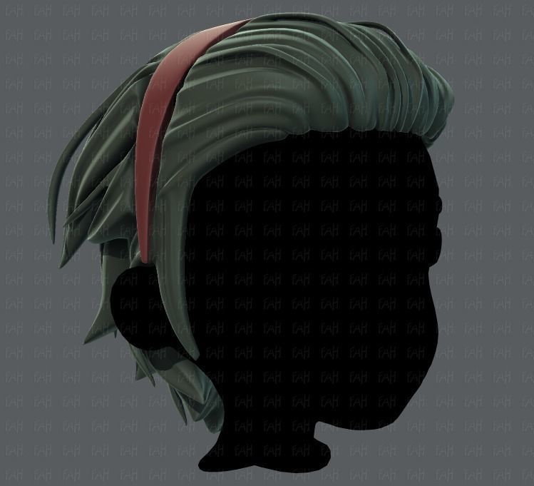3D Hair style for boy V39 Low-poly 3D model_2