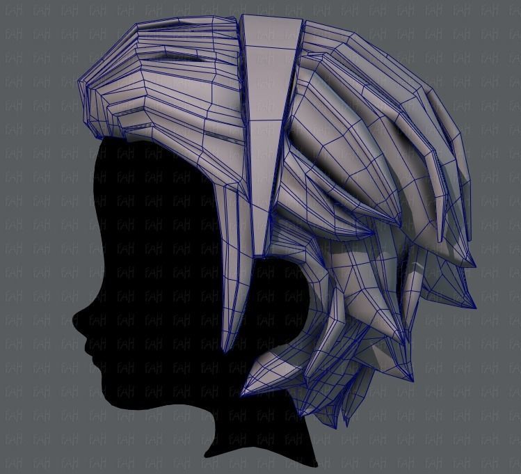 3D Hair style for boy V39 Low-poly 3D model_31