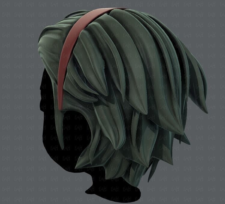 3D Hair style for boy V39 Low-poly 3D model_6
