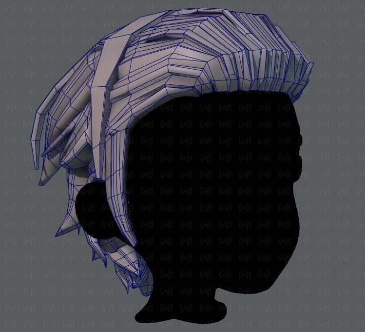3D Hair style for boy V39 Low-poly 3D model_26