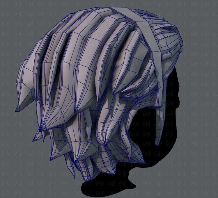 3D Hair style for boy V39 Low-poly 3D model_28