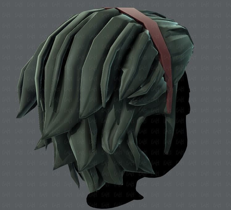 3D Hair style for boy V39 Low-poly 3D model_20