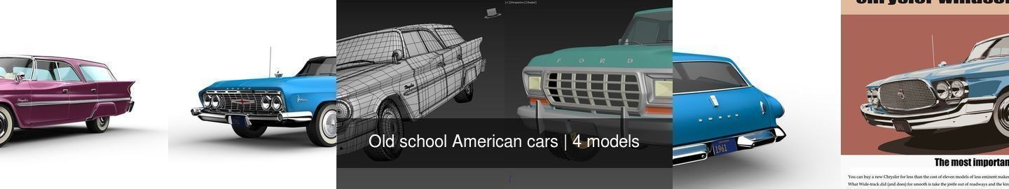 Old school American cars 3D Model Collection_1
