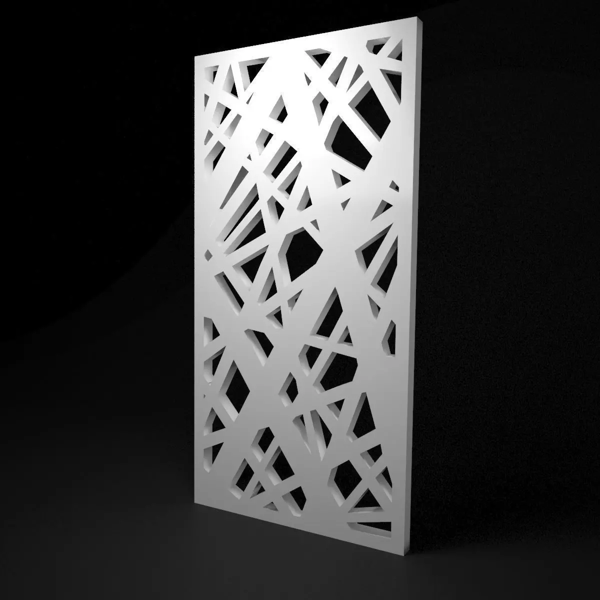 Low-poly CNC panel Lines hard lattice Low-poly 3D model_0