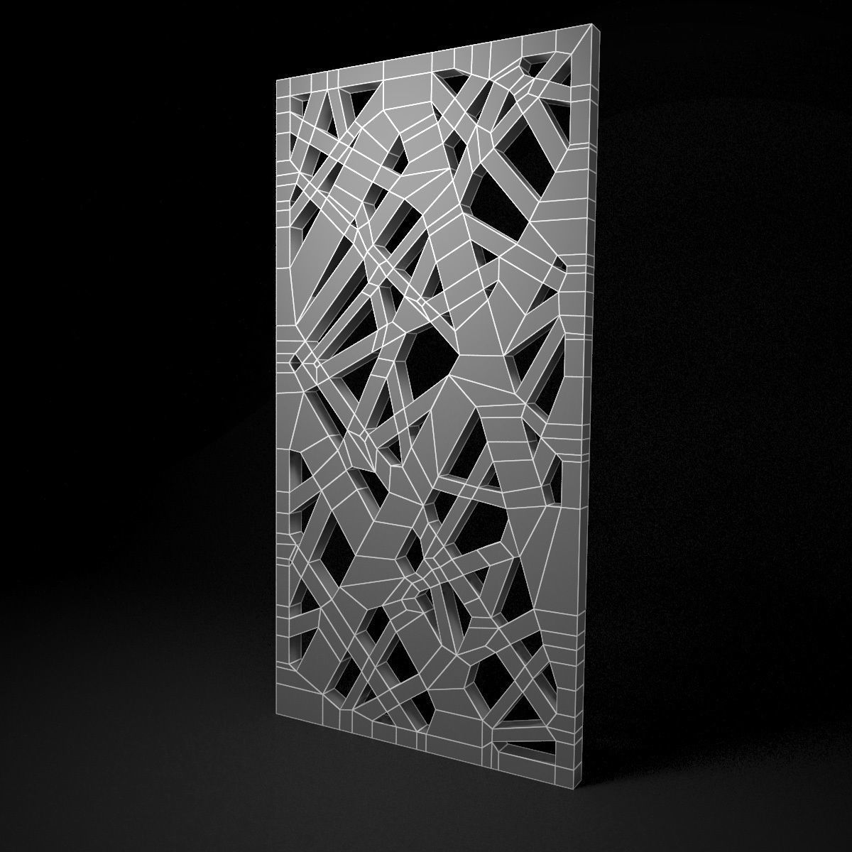 Low-poly CNC panel Lines hard lattice Low-poly 3D model_1