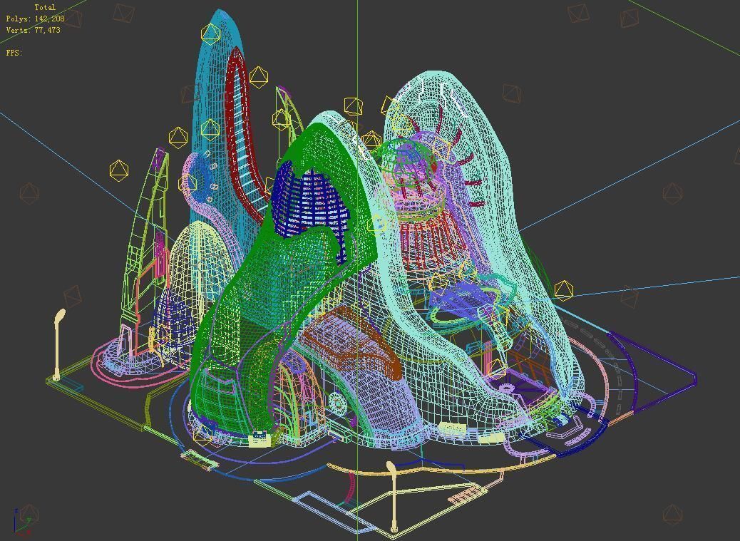 Different dimension world - guard training ground 03 3D model_2