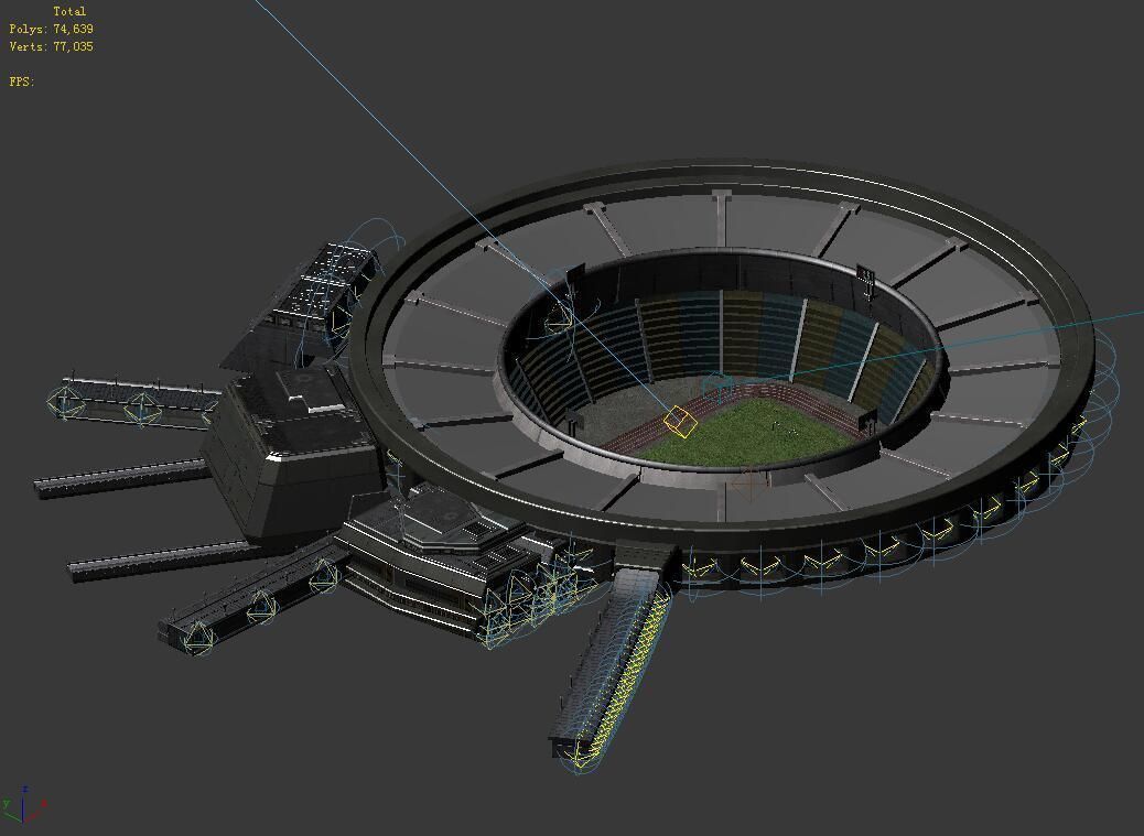 Different dimension - stadium - square 02 3D model_2
