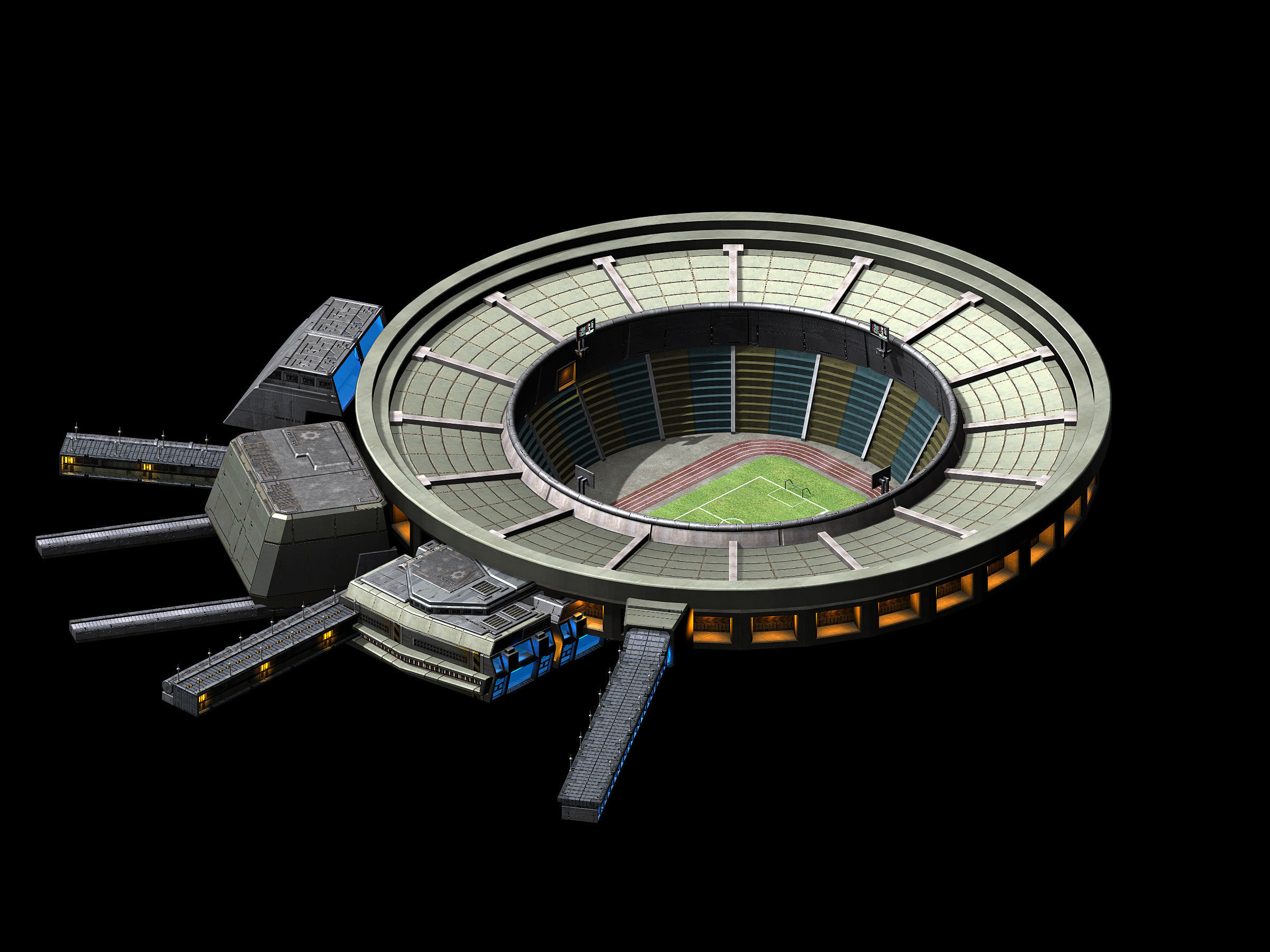 Different dimension - stadium - square 02 3D model_4