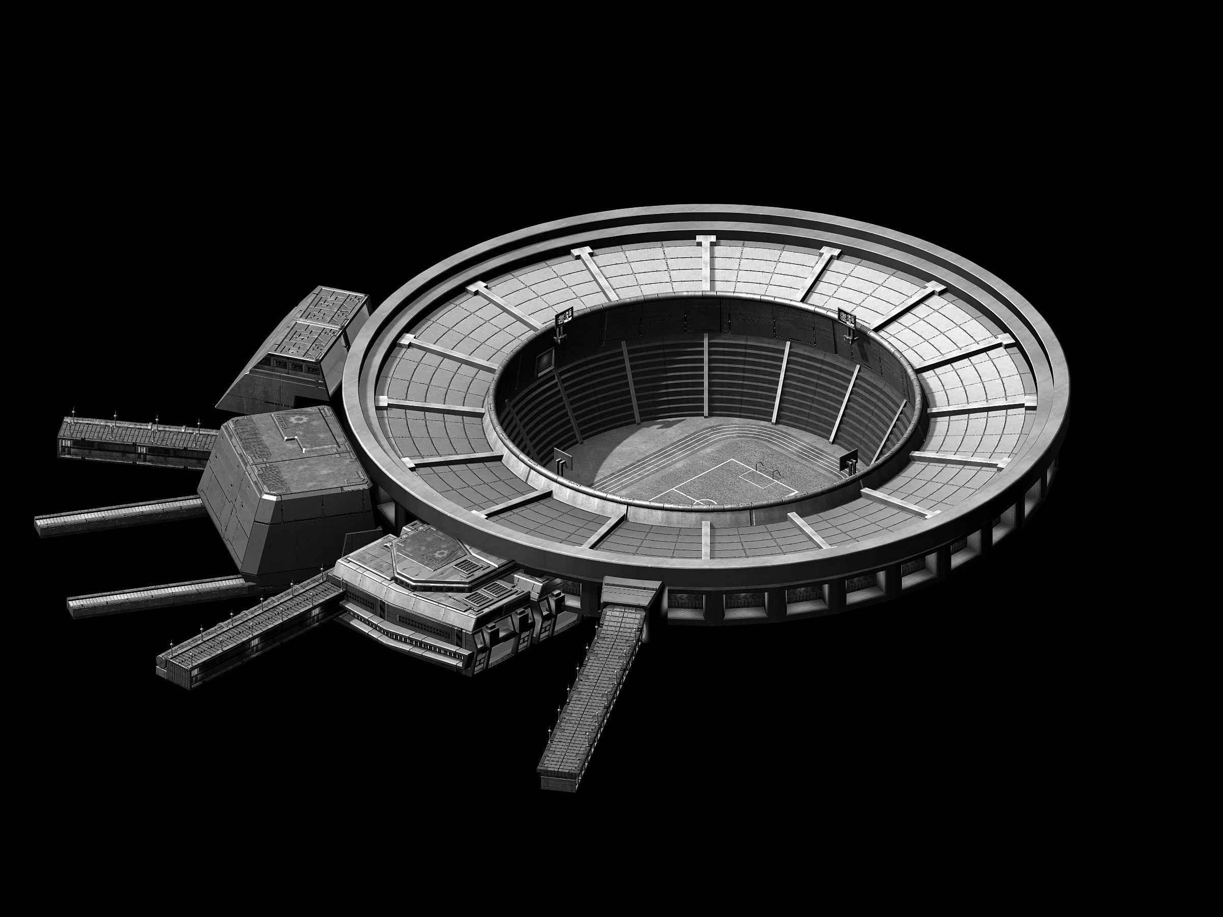 Different dimension - stadium - square 02 3D model_3