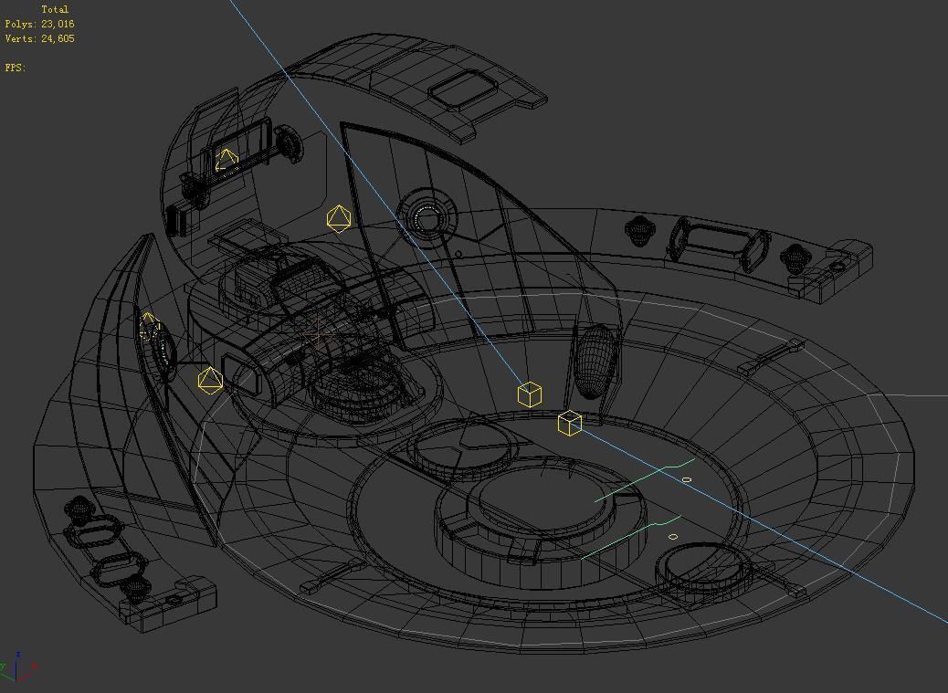 Battleship-console futuristic spaceship 3D model_2