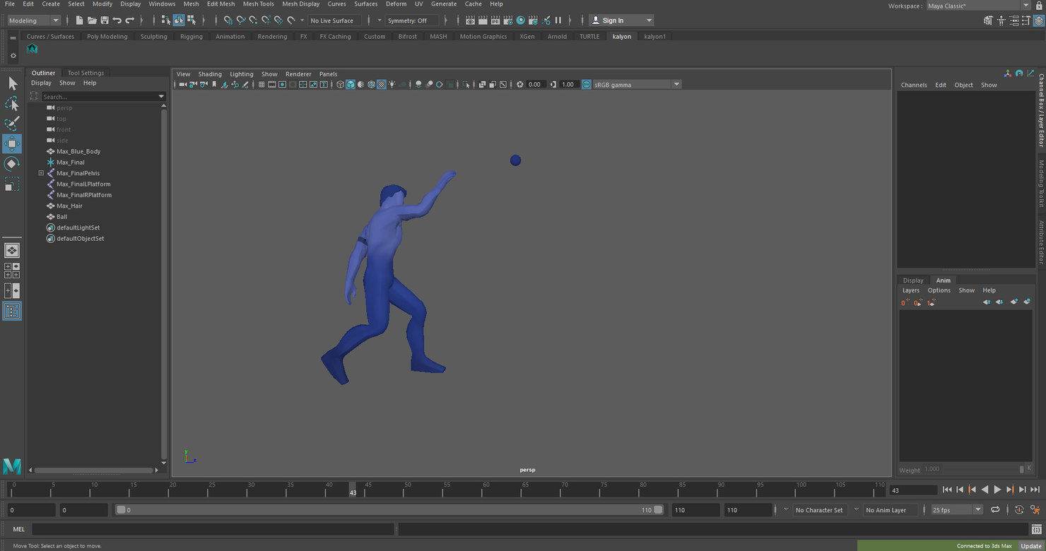 Ball Throwing Animation  3D model_6