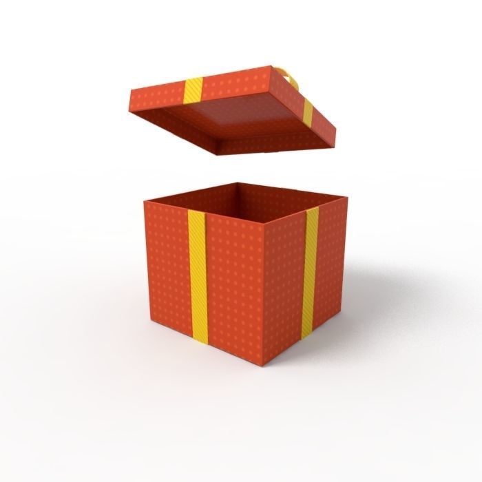 Gift box 3D model_2