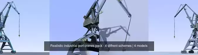 Realistic industrial port cranes pack - 4 diffrent schemes