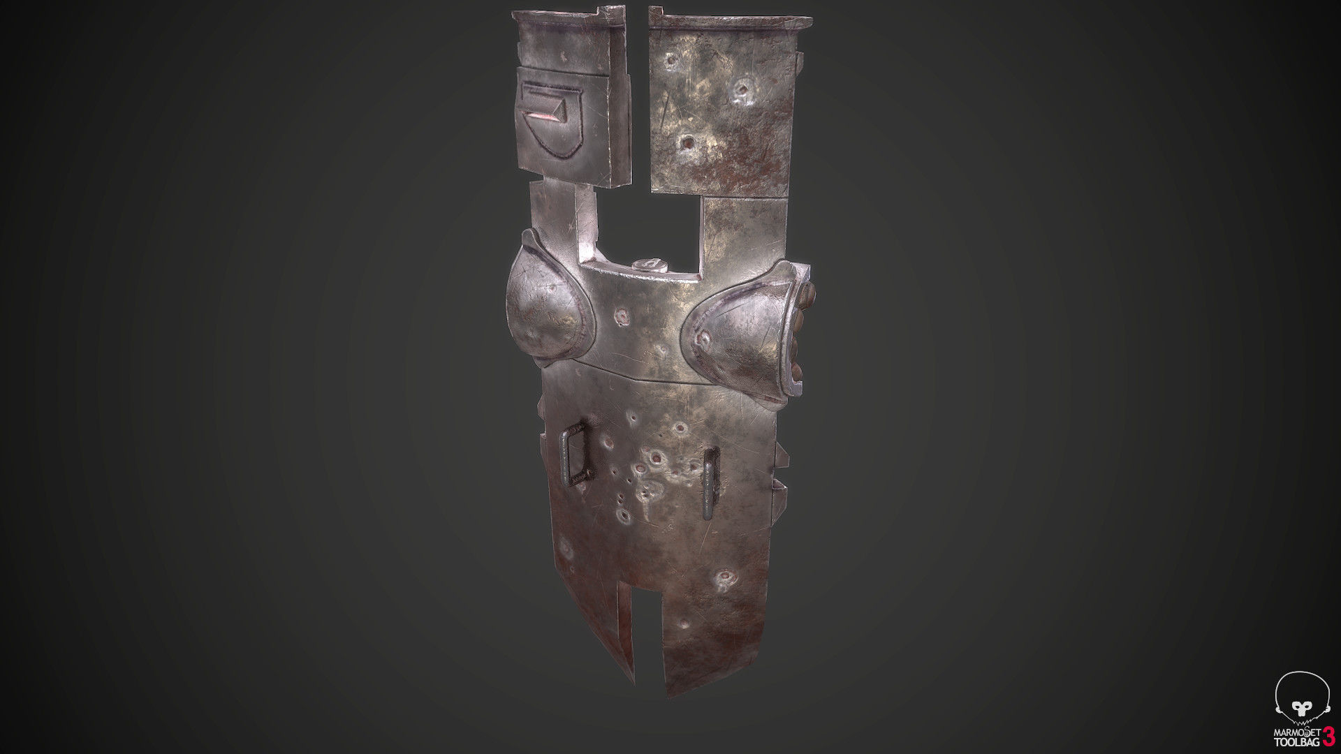 Shield Gunner Low-poly 3D model_4