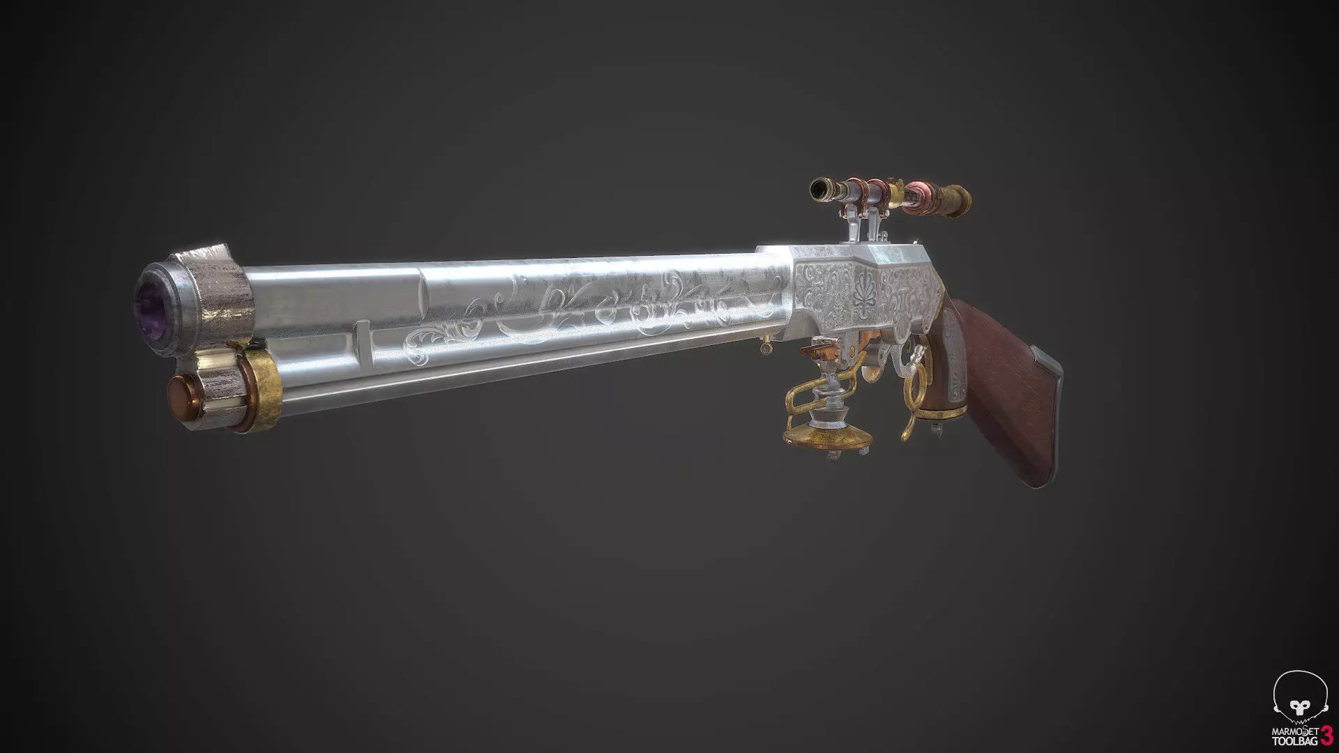 Shield Gunner Low-poly 3D model_0