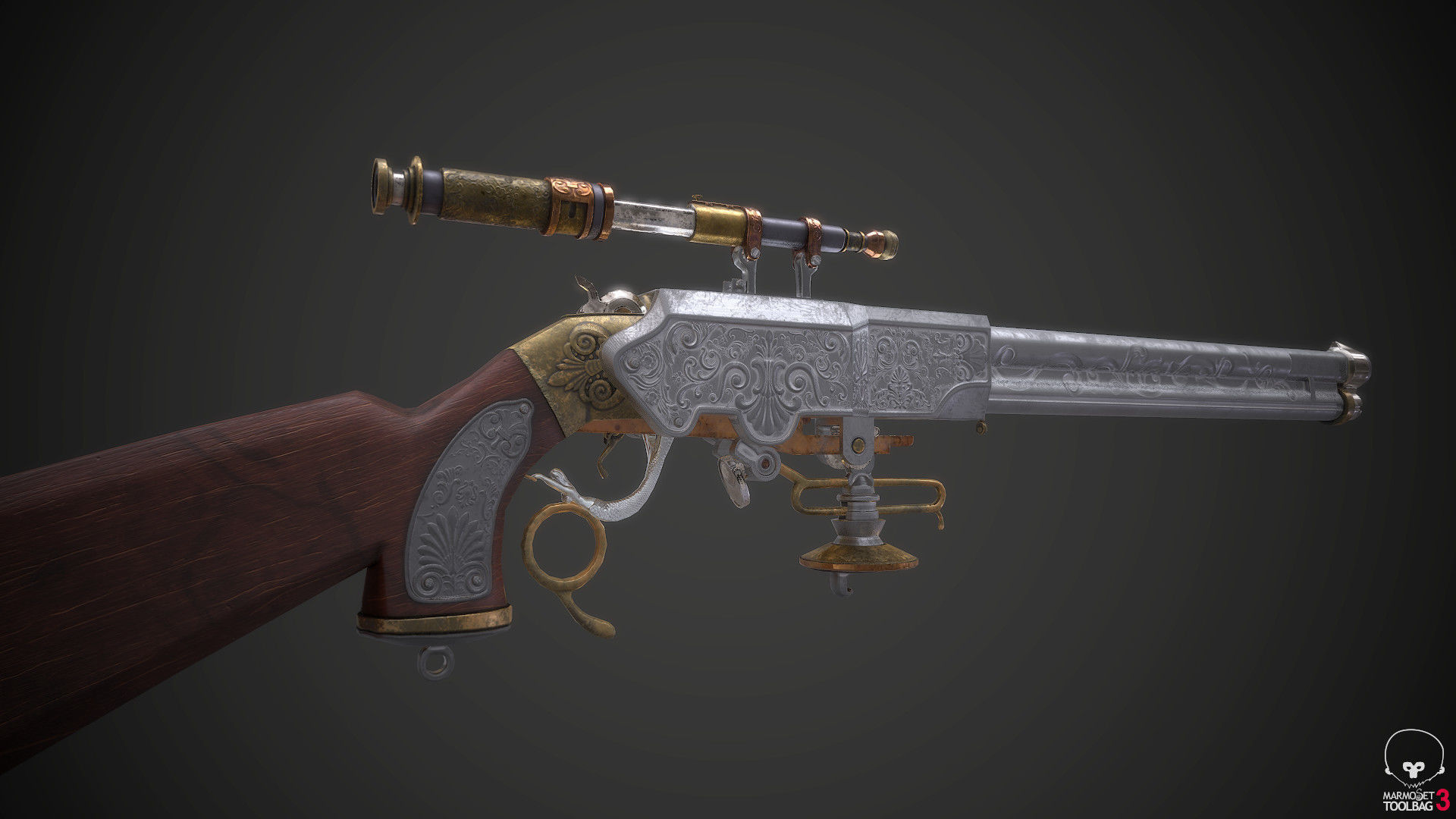 Shield Gunner Low-poly 3D model_5