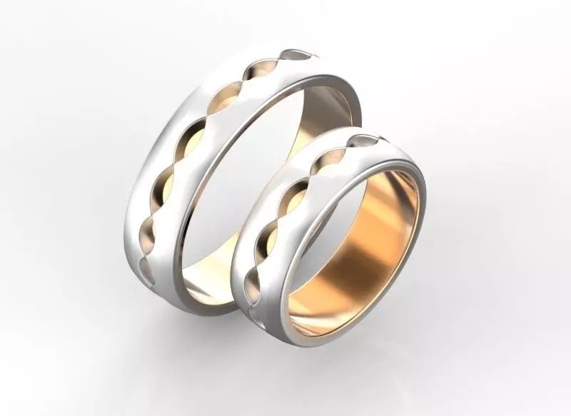 Two tone wedding bands 3D print model