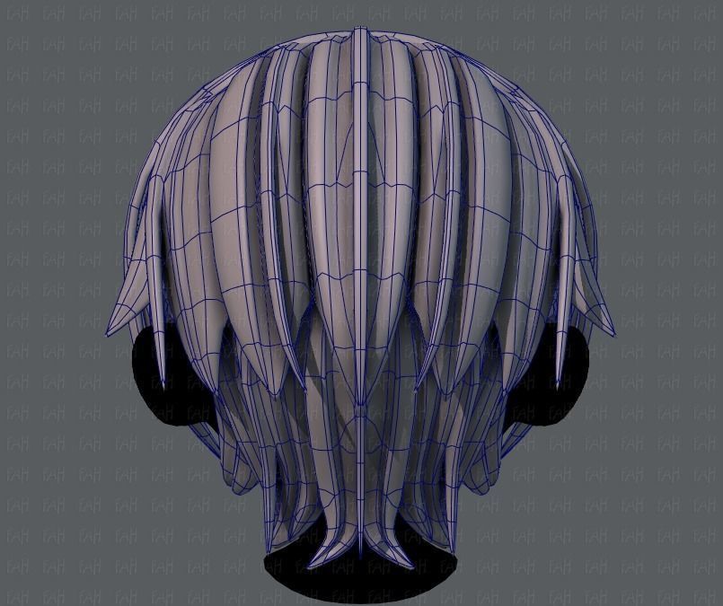 3D Hair style for boy V40 Low-poly 3D model_13