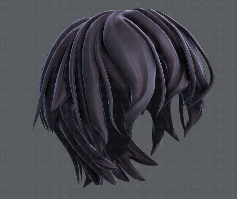 3D Hair style for boy V40 Low-poly 3D model_41