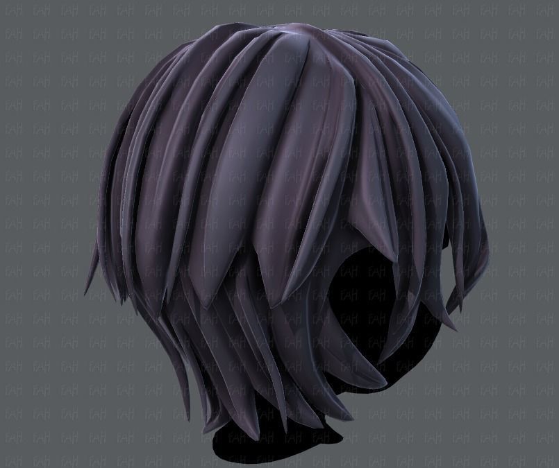 3D Hair style for boy V40 Low-poly 3D model_4