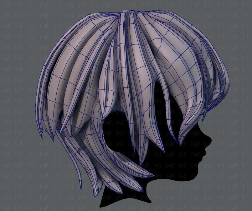 3D Hair style for boy V40 Low-poly 3D model_11