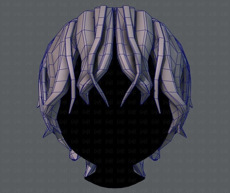 3D Hair style for boy V40 Low-poly 3D model_25