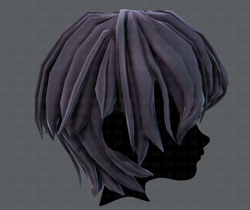 3D Hair style for boy V40 Low-poly 3D model_19