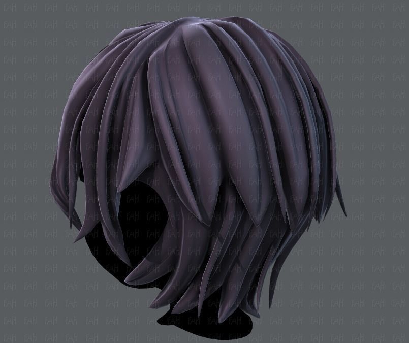 3D Hair style for boy V40 Low-poly 3D model_6