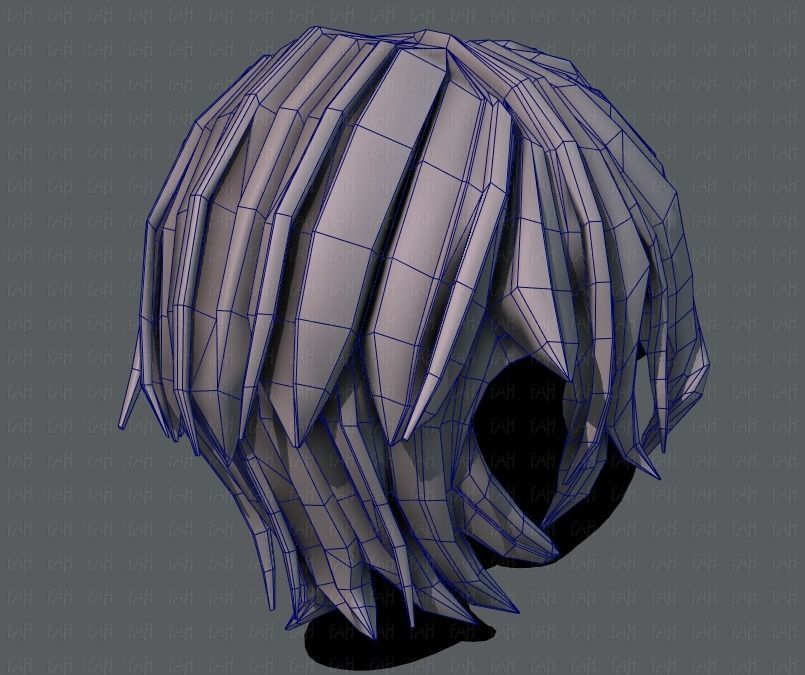 3D Hair style for boy V40 Low-poly 3D model_28
