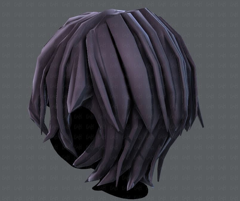 3D Hair style for boy V40 Low-poly 3D model_22