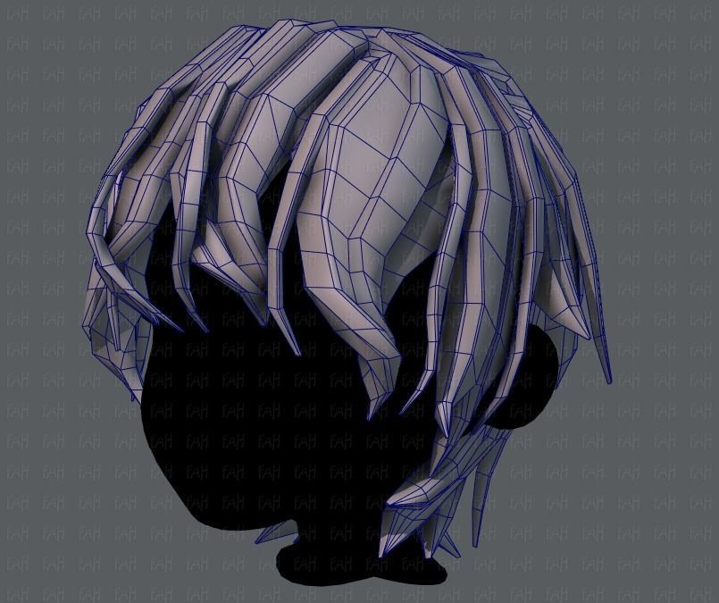 3D Hair style for boy V40 Low-poly 3D model_32