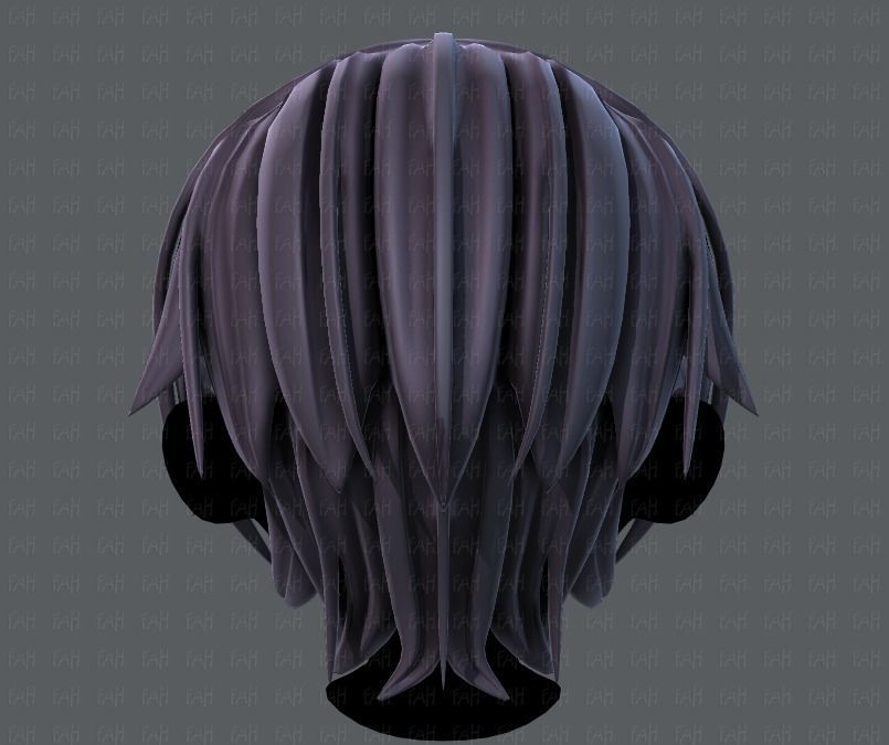 3D Hair style for boy V40 Low-poly 3D model_5
