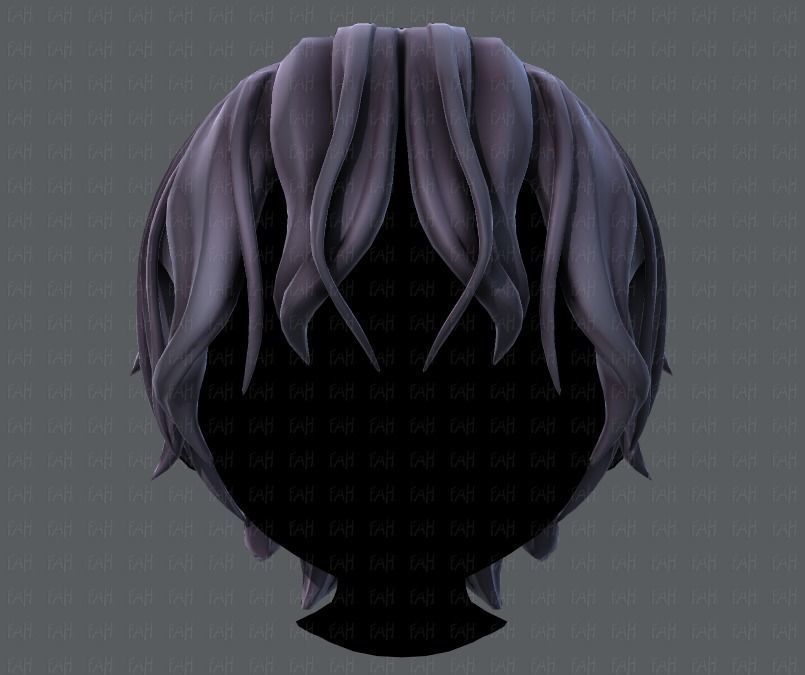3D Hair style for boy V40 Low-poly 3D model_1