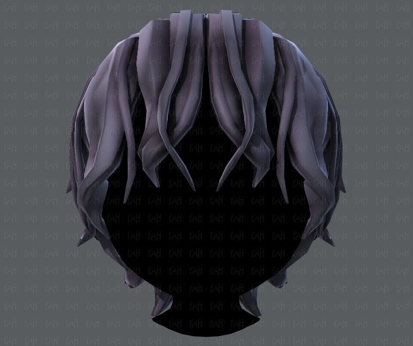 3D Hair style for boy V40 Low-poly 3D model_17