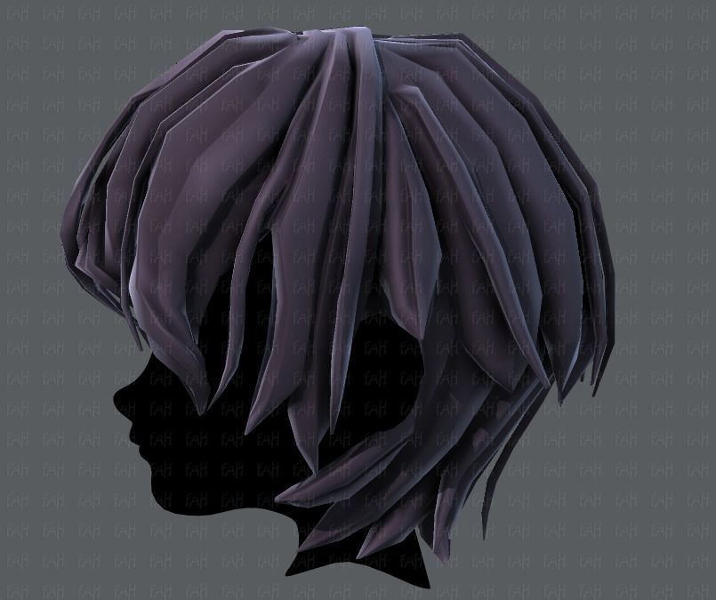 3D Hair style for boy V40 Low-poly 3D model_23