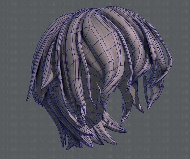 3D Hair style for boy V40 Low-poly 3D model_42