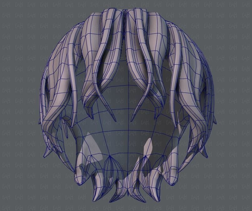 3D Hair style for boy V40 Low-poly 3D model_38